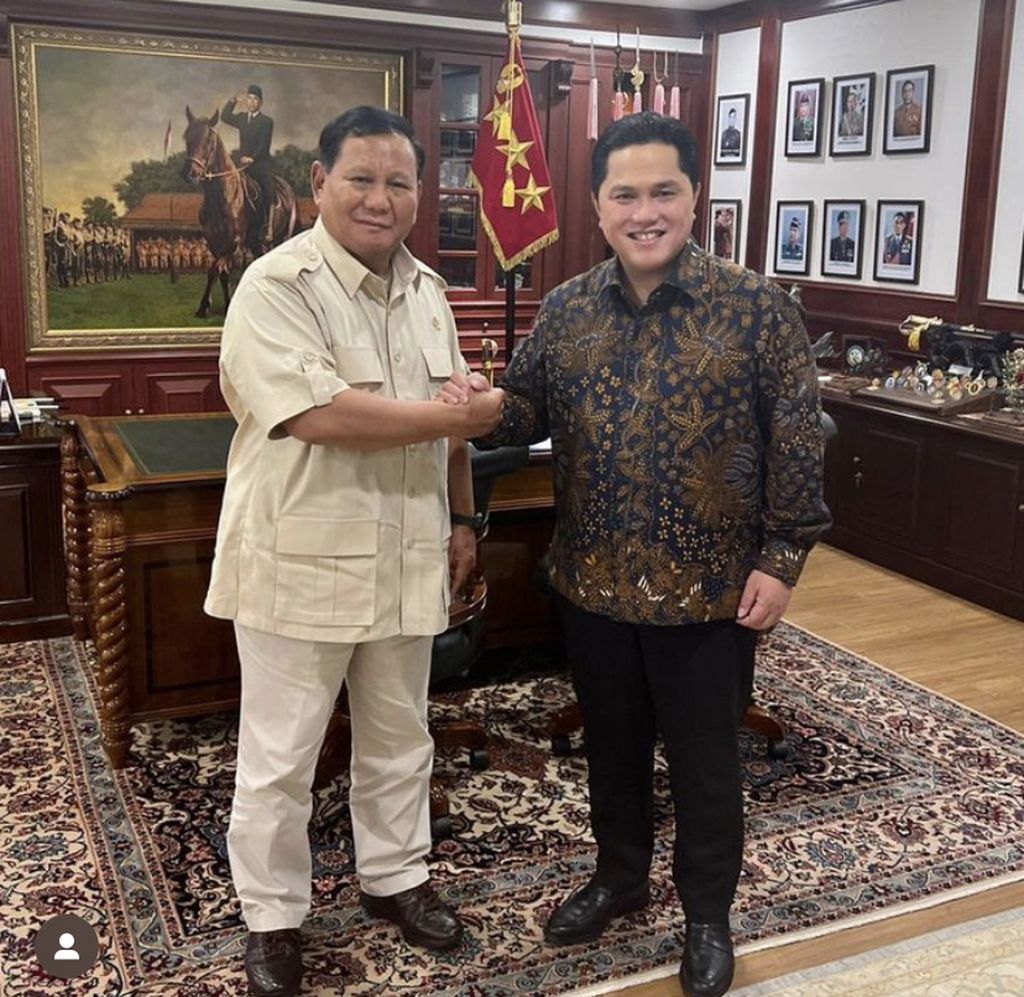 Survei Voxpol: Elektabilitas Prabowo Selalu Unggul Duet dengan Siapapun, Tertinggi dengan Erick Thohir