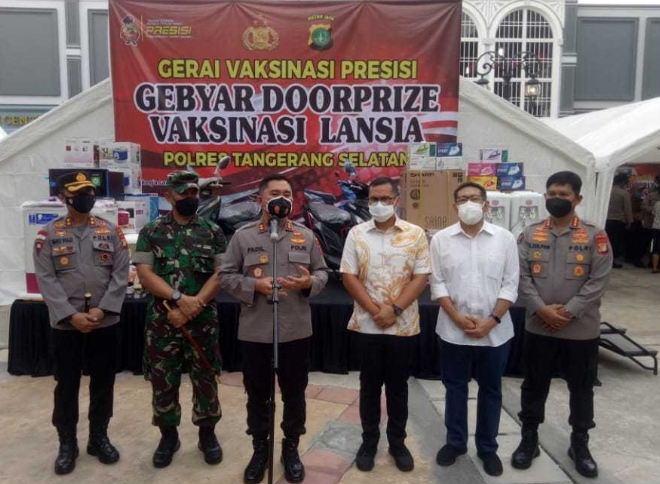 Peninjauan Gebyar Vaksinasi Doorprize Lansia Polres Tangsel di Broadway Flavor Bliss Alam Sutra Tangsel
