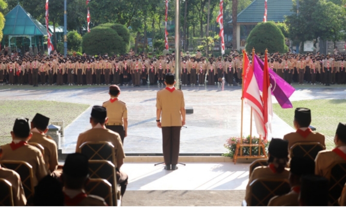 Ratusan Anggota Pramuka Hadiri Apel Akbar  Hari Pramuka Ke - 61