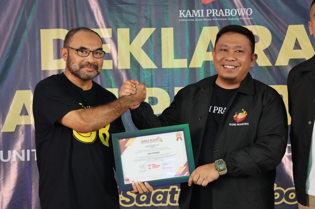 RELAWAN KAMI PRABOWO DEKLARASI DUKUNG PRABOWO, HARIS RUSLY MOTI: Anak Muda Ujung Tombak Menangkan Pak Prabowo 2024