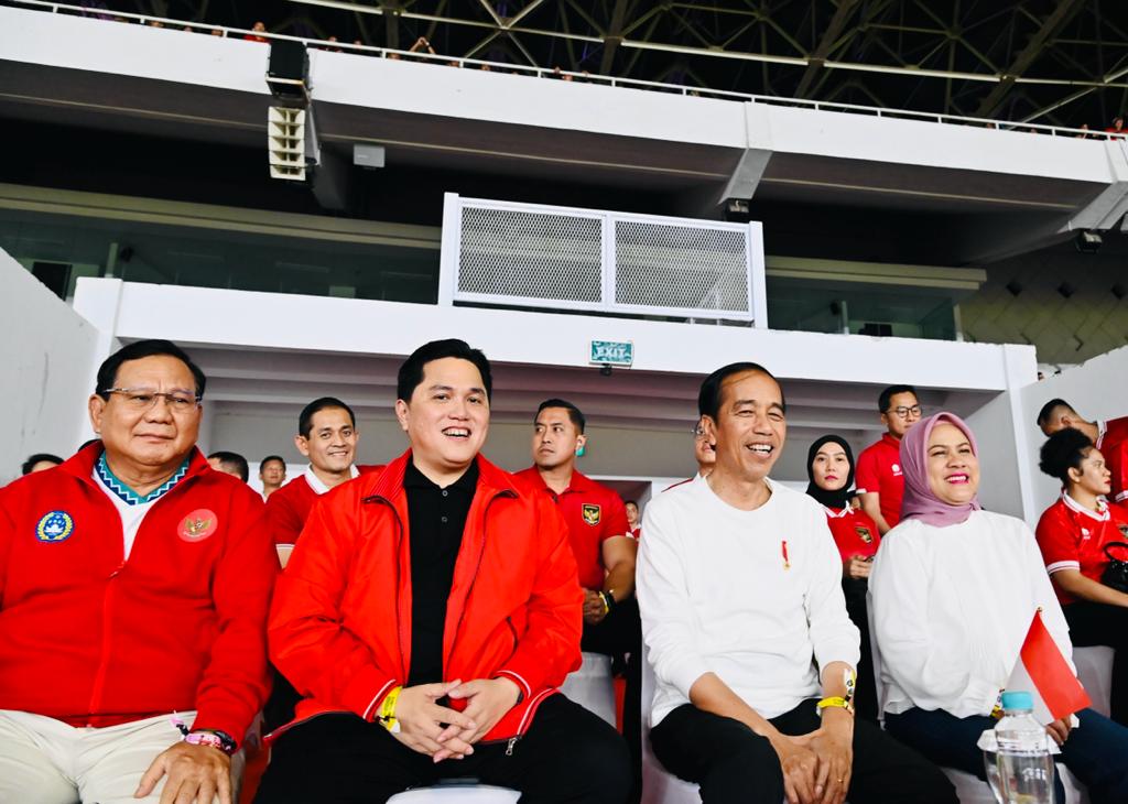 Momen Akrab Jokowi, Prabowo dan Erick Nobar Indonesia vs Argentina, Pengamat: Sinyal Kuat Jokowi Jodohkan Prabowo-Erick