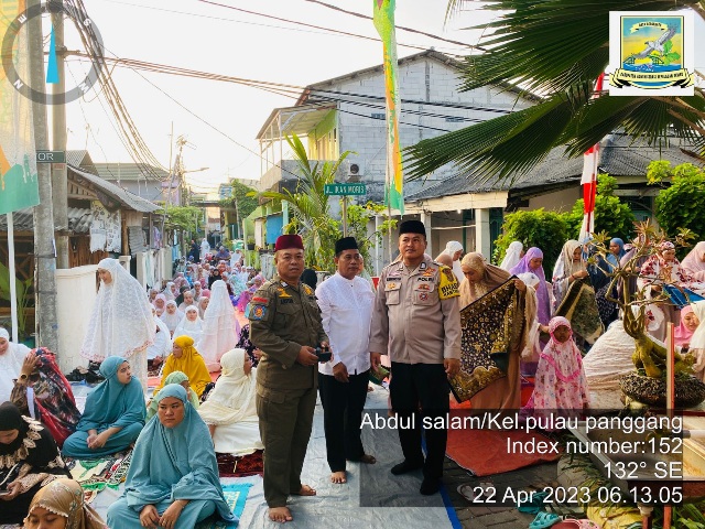 Pengamanan Sholat Idul Fitri 1444 H di Wilayah Polsek Kepulauan Seribu Utara