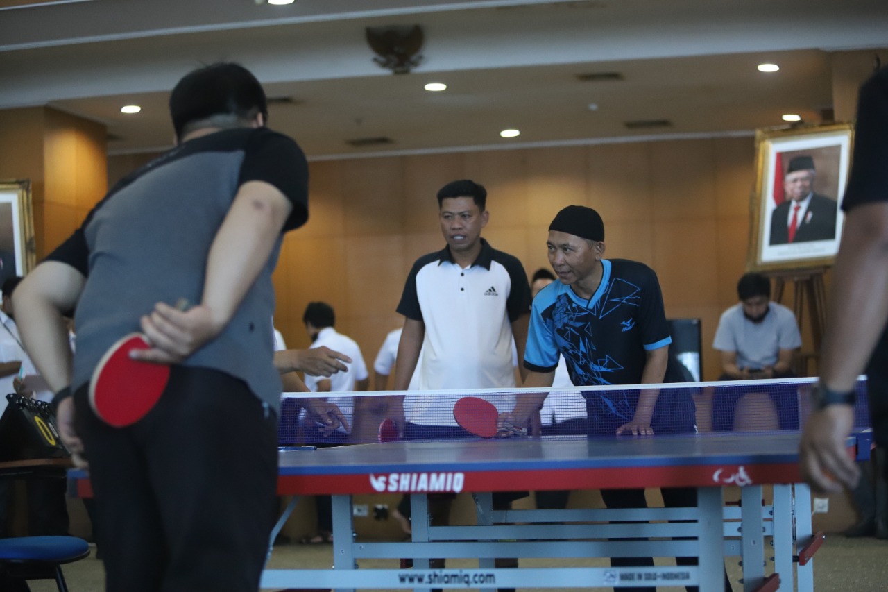 Aspem Jakut Buka Pertandingan Tenis Meja Antar ASN