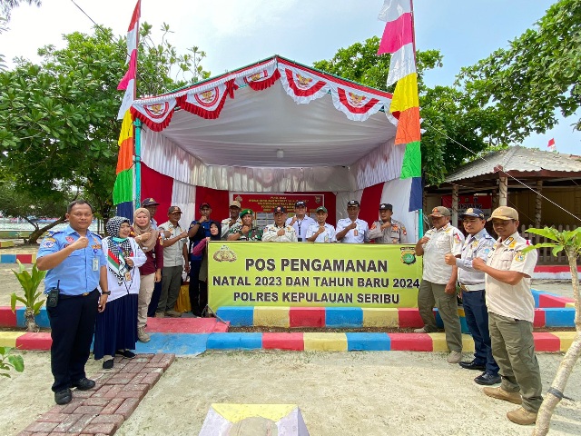 Pospam Pulau Harapan Amankan Perayaan Natal dan Tahun Baru 2023-2024 Demi Ketenangan Wisatawan
