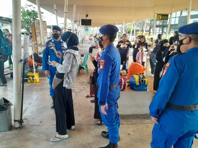 Imbau Selalu Terapkan Prokes, 232 Penumpang dapat Pelayanan Pengamanan dari Polres Kep. Seribu