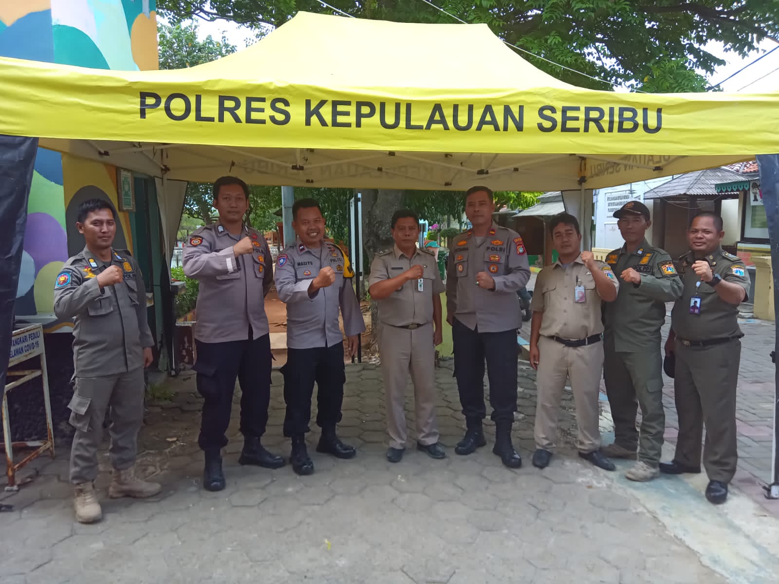 Polres Kepulauan Seribu Bangun Pospam Dalam Rangka Pengamanan Natal dan Tahun Baru 2022