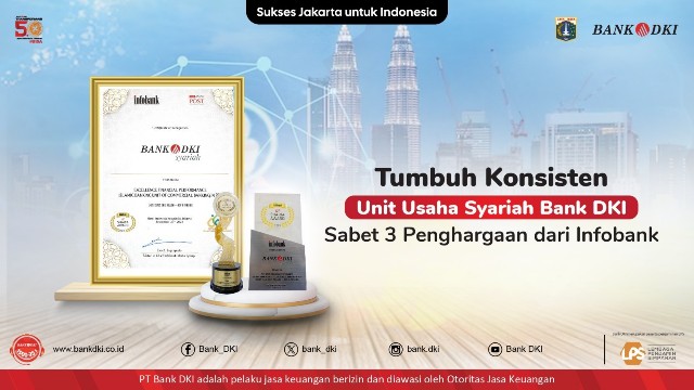 Unit Usaha Syariah Bank DKI Raih 3 Penghargaan dari Infobank