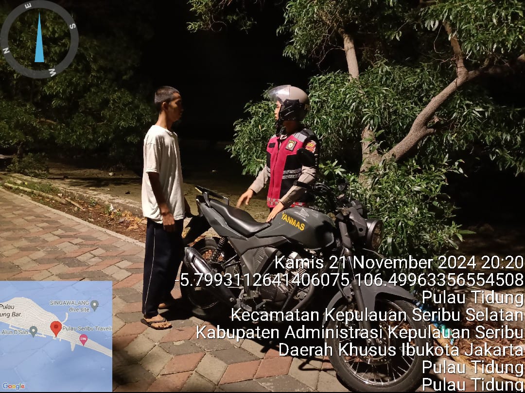 Patroli Malam Perintis Presisi Polsek Kepulauan Seribu Selatan Antisipasi Tawuran Remaja