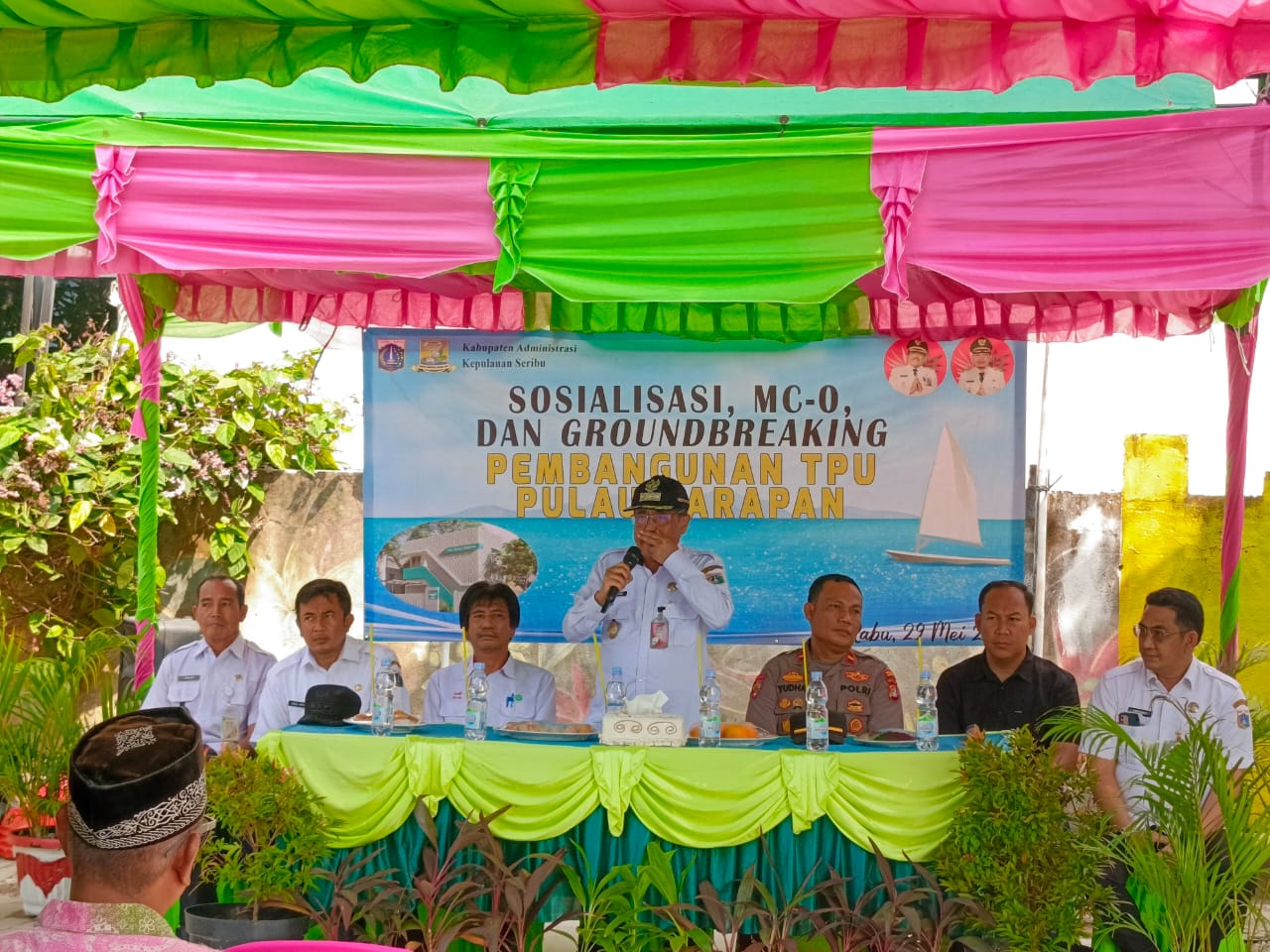 Wakapolsek Kepulauan Seribu Hadiri Sosialisasi Pembangunan Gedung Sekretariat TPU di Pulau Harapan