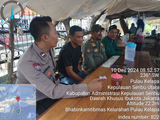 Bhabinkamtibmas Pulau Kelapa Ajak Warga Ciptakan Situasi Aman Pasca Pilkada DKI Jakarta 2024