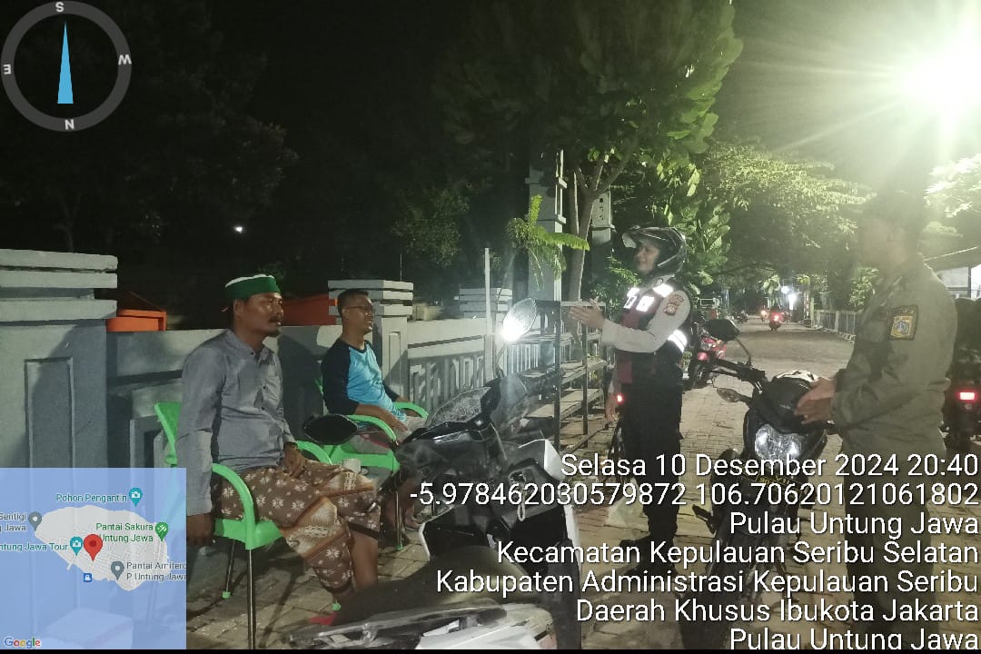 Polsek Kepulauan Seribu Selatan Gelar Patroli Malam Antisipasi Tawuran dan Gangguan Kamtibmas