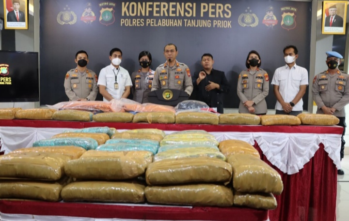 50 Paket Ganja Siap Edar, Digagalkan Polres Pelabuhan Tanjung Priok