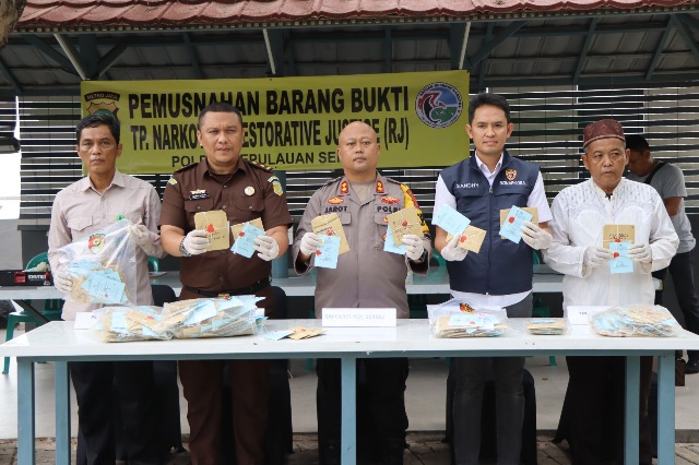 Polres Kep. Seribu Musnahkan Barang Bukti Narkoba hasil Restorative Justice