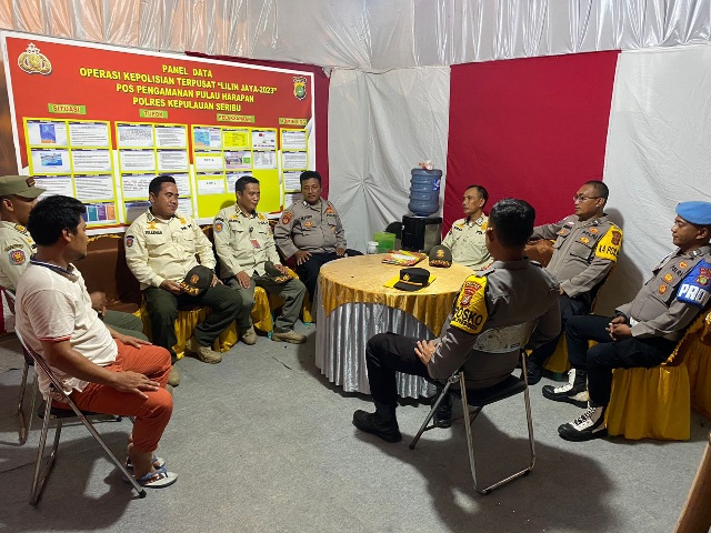 Posko Pengamanan Ops Lilin 2023: Polres Kepulauan Seribu Amankan Kunjungan Wisatawan di Pulau Harapan