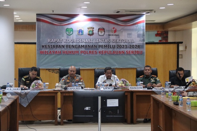 Kapolres Kepulauan Seribu Pimpin Rapat Koordinasi Lintas Sektoral Kesiapan Pengamanan Pemilu 2023-2024