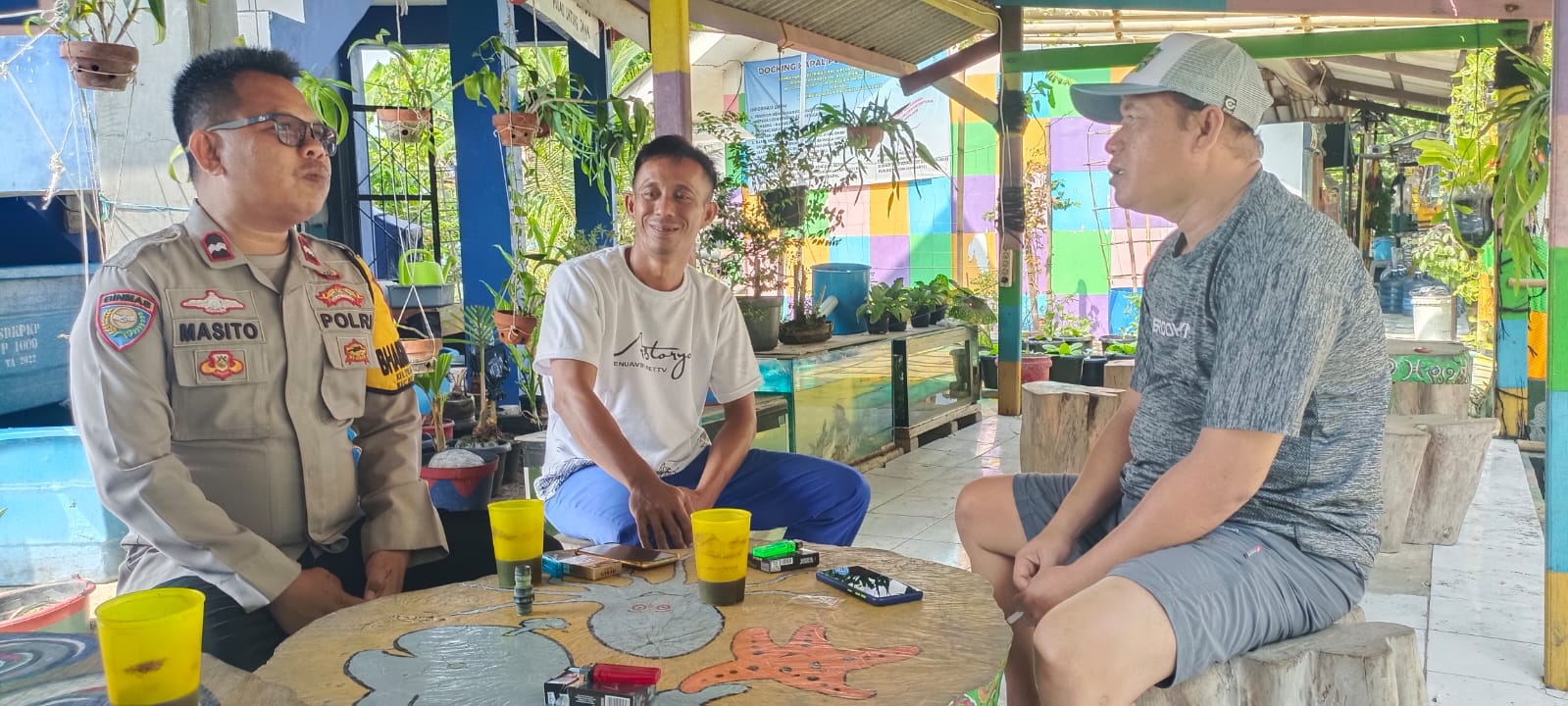 Bhabinkamtibmas Pulau Untung Jawa Lakukan Sambang dan Himbauan kepada Tokoh Masyarakat
