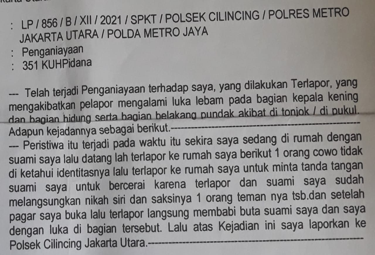 Seorang Pelakor Dilaporkan Istri Sah ke Polisi, Akibat Lakukan Penganiayaan