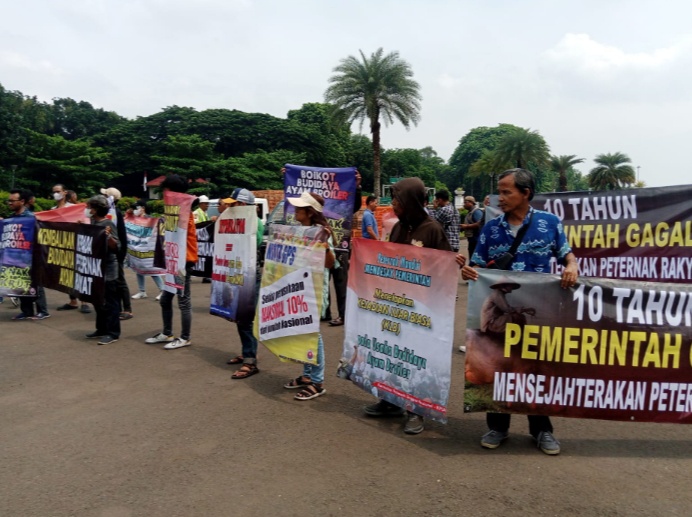 Gelar Demo, Puluhan Peternak Ayam Desak Pemerintah tetapkan Harga Acuan Pembelian