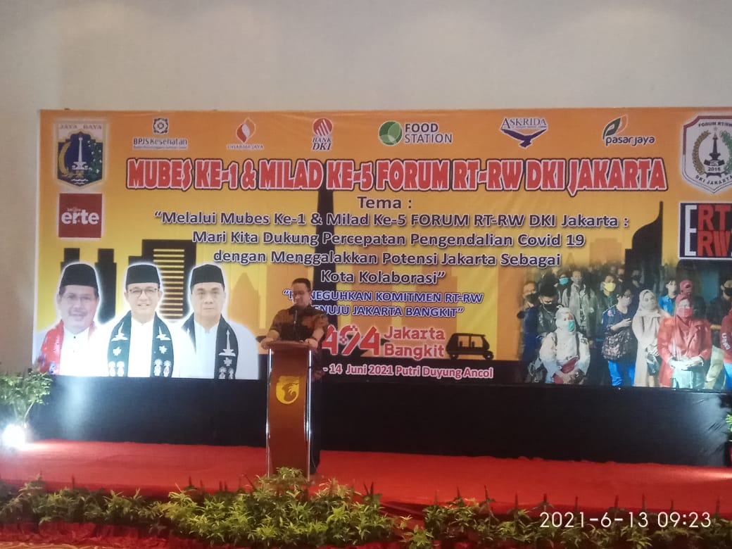 Anies Buka Mubes Ke 1 dan Milad Ke 5 Forum RT dan RW